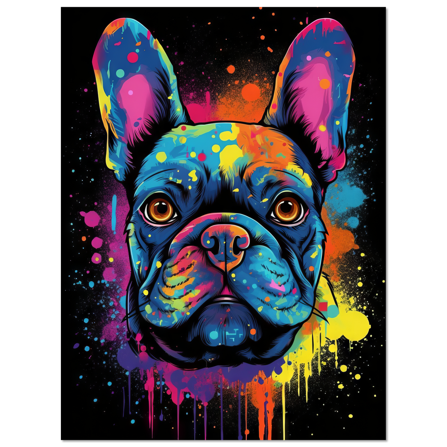 Hund Französische Bulldogge Pop-Art (DOG09)