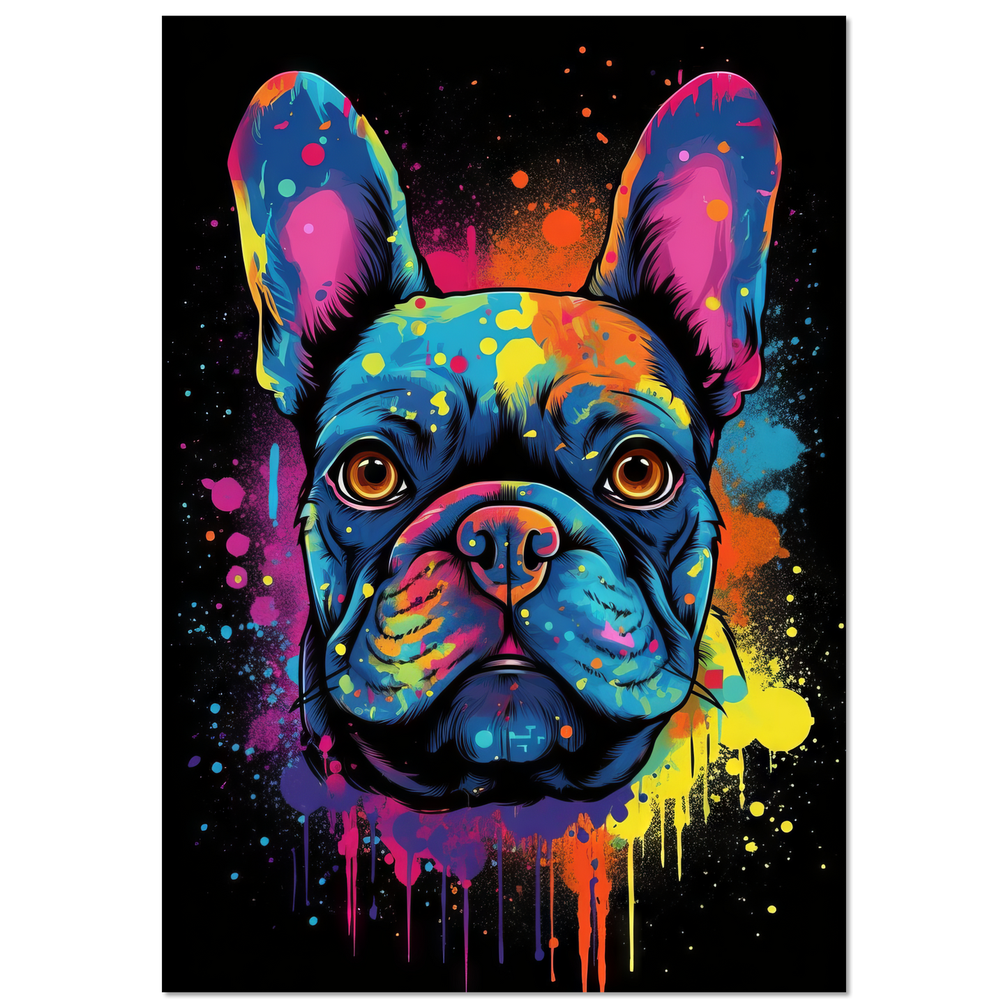 Hund Französische Bulldogge Pop-Art (DOG09)