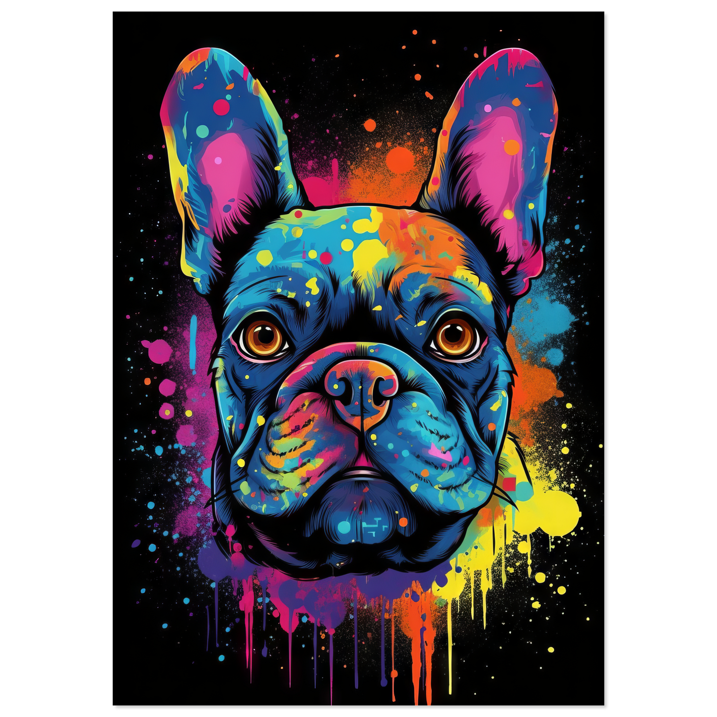 Hund Französische Bulldogge Pop-Art (DOG09)