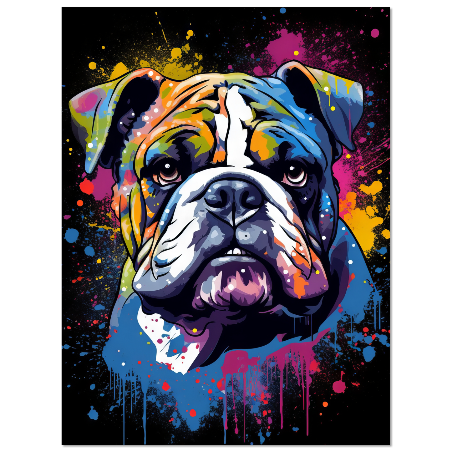 Dog Bulldog Pop Art (DOG103)