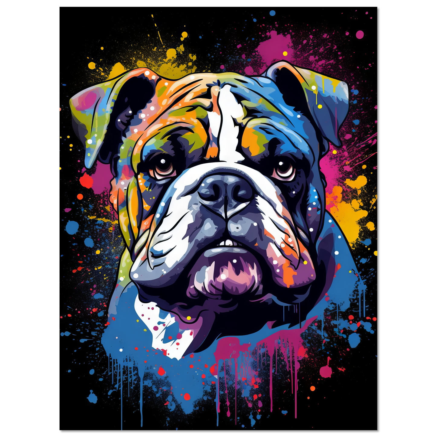 Dog Bulldog Pop Art (DOG103)