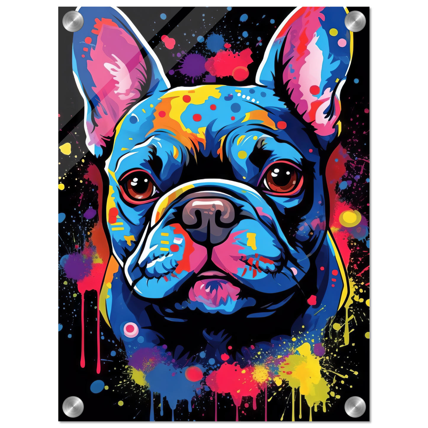 Hund Französische Bulldogge Pop-Art (DOG10)