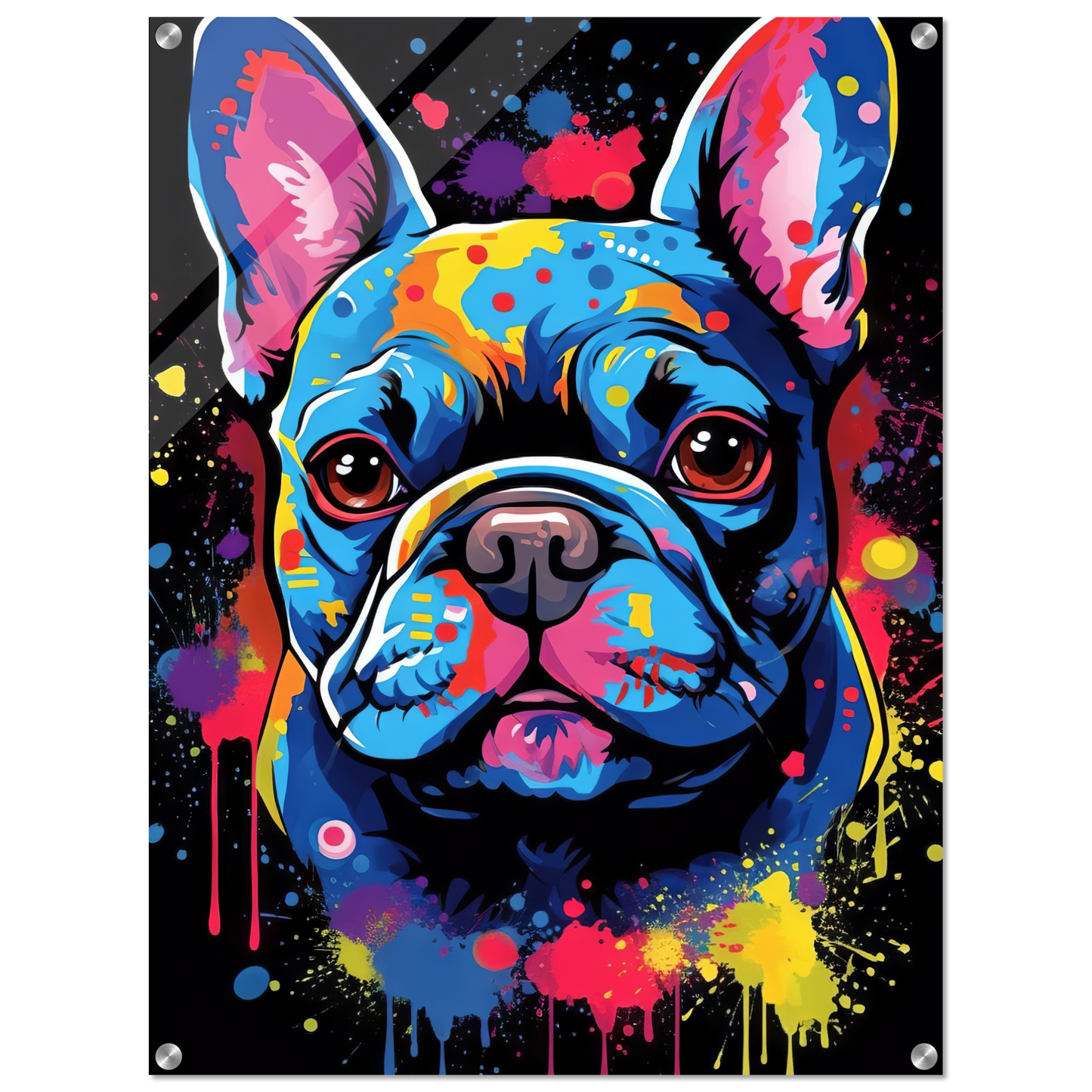 Hund Französische Bulldogge Pop-Art (DOG10)