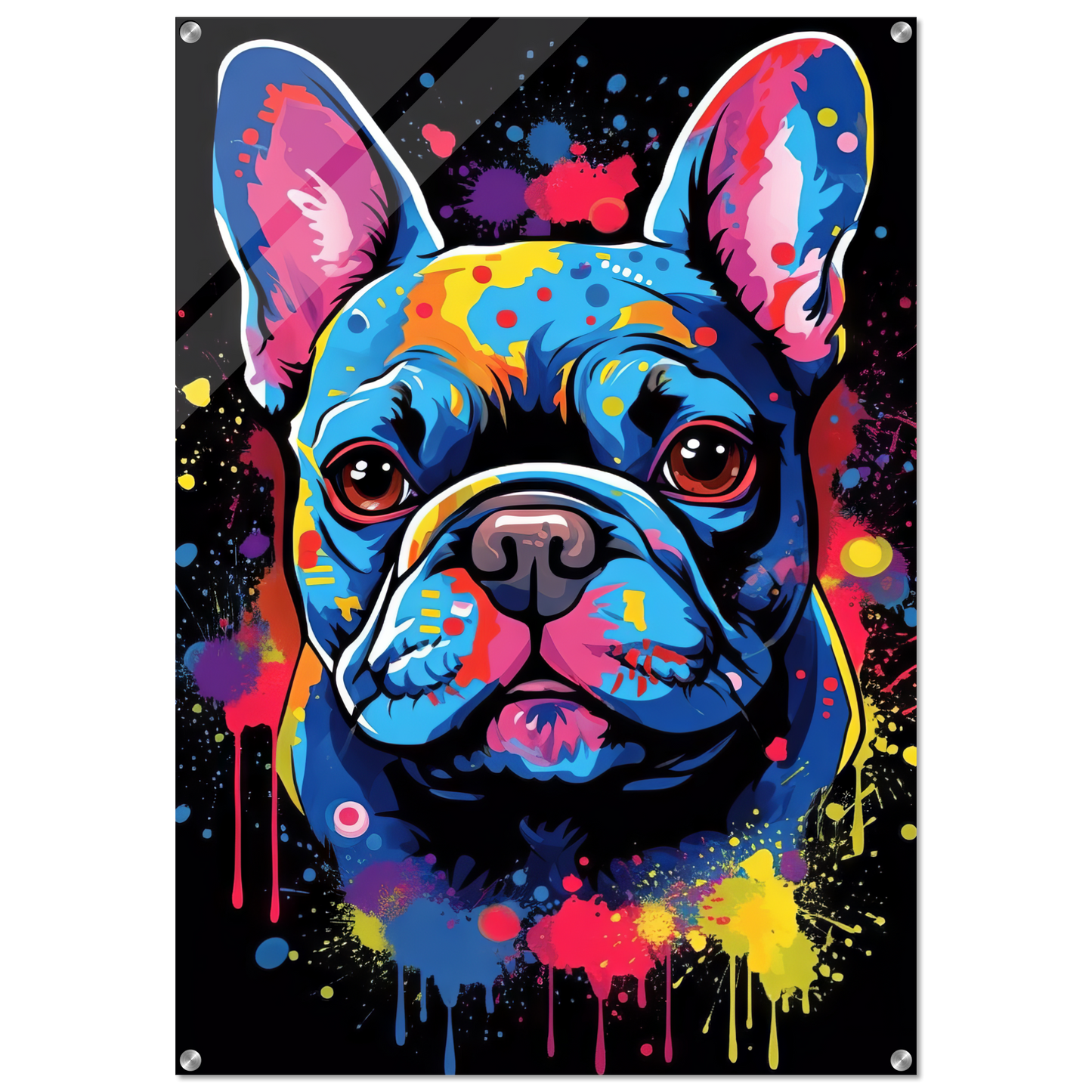 Hund Französische Bulldogge Pop-Art (DOG10)