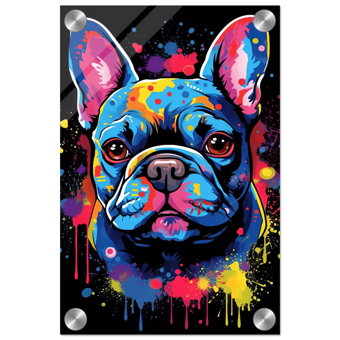 Hund Französische Bulldogge Pop-Art (DOG10)