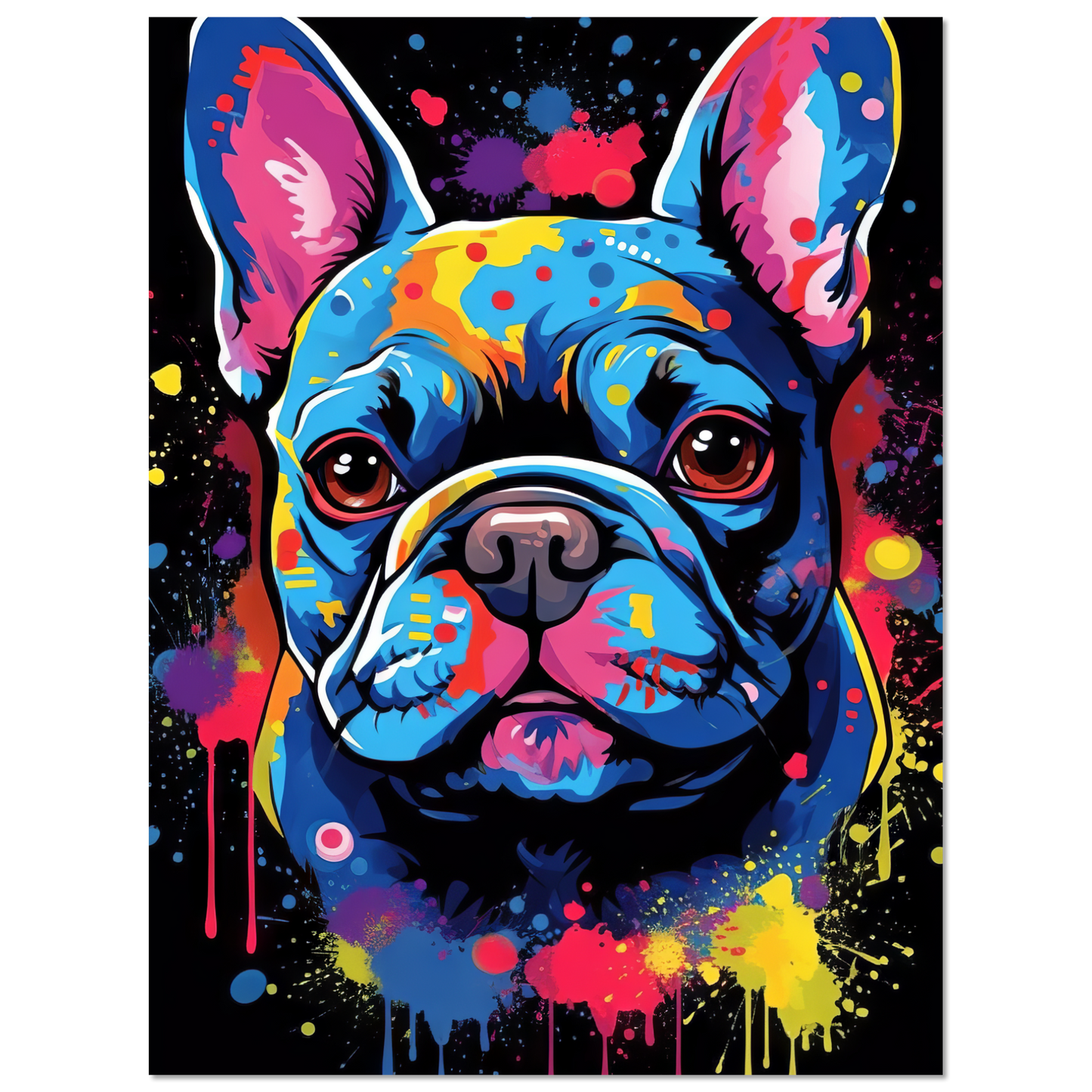 Hund Französische Bulldogge Pop-Art (DOG10)