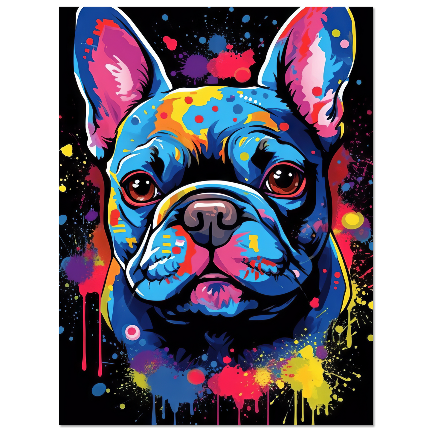 Hund Französische Bulldogge Pop-Art (DOG10)