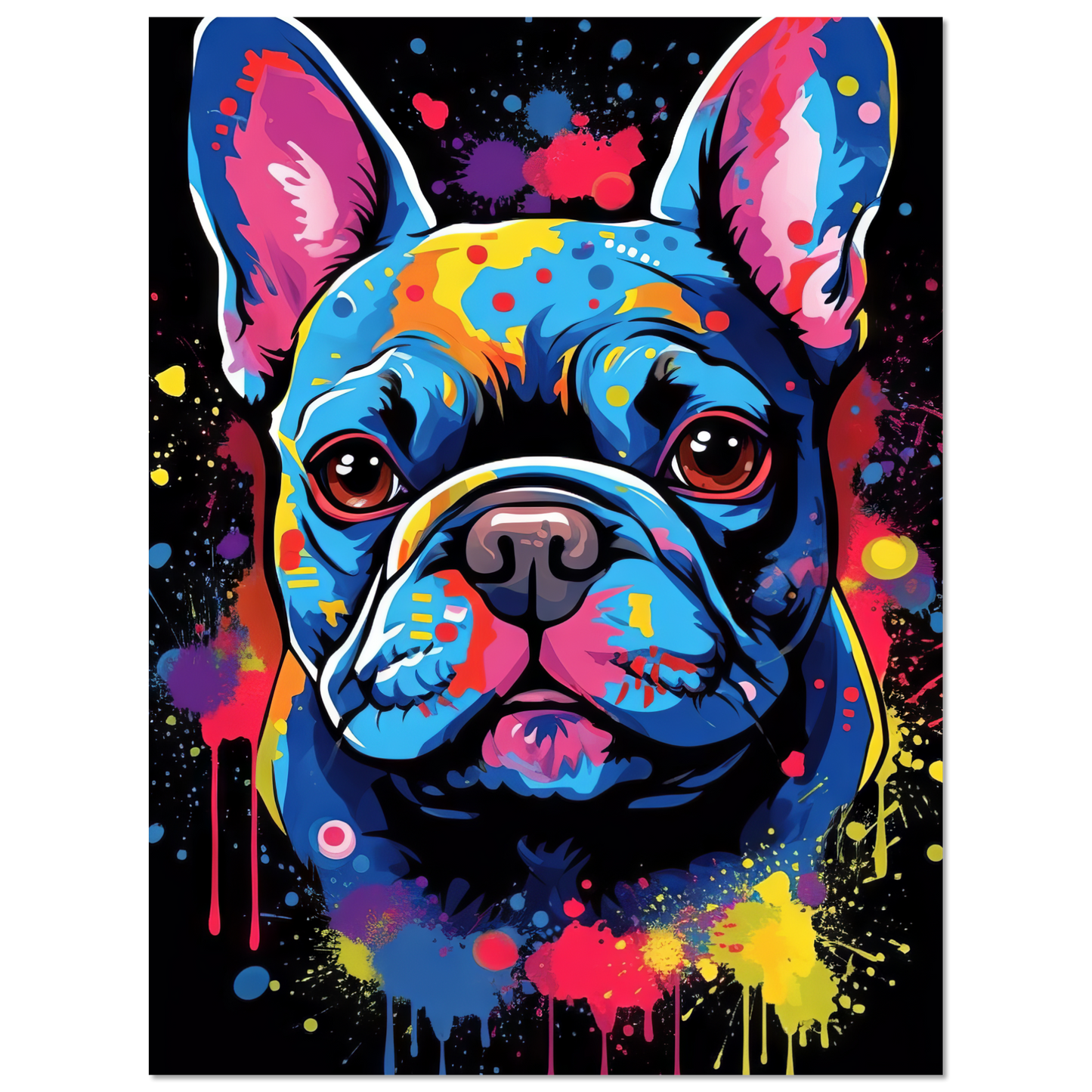 Hund Französische Bulldogge Pop-Art (DOG10)