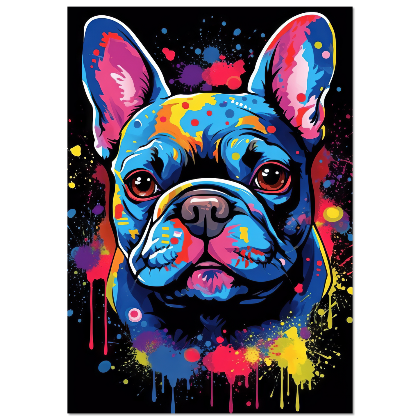 Hund Französische Bulldogge Pop-Art (DOG10)
