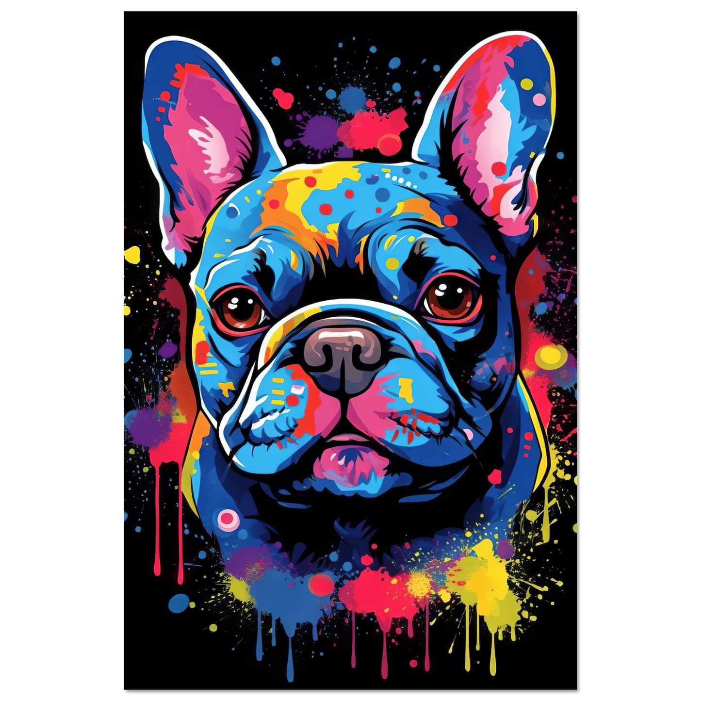 Hund Französische Bulldogge Pop-Art (DOG10)