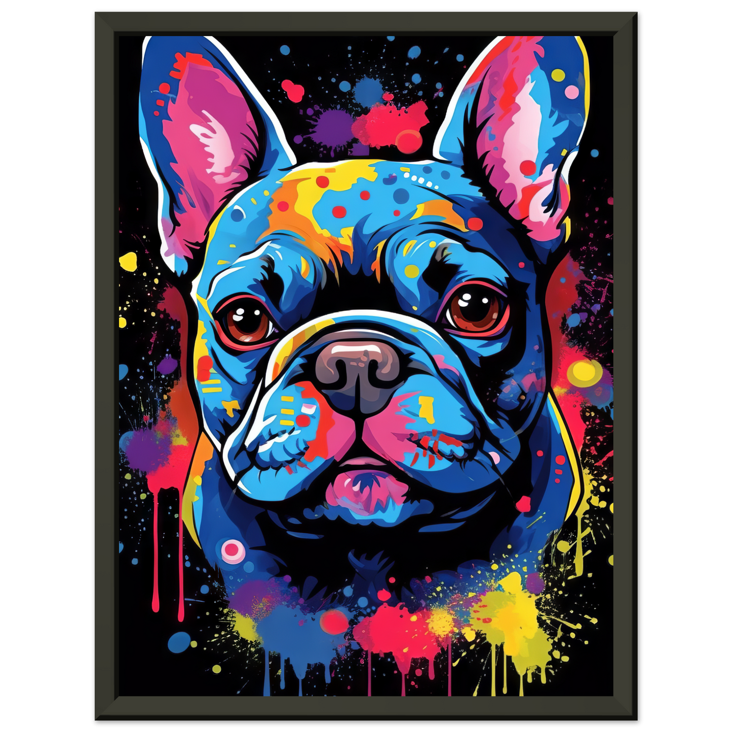 Hund Französische Bulldogge Pop-Art (DOG10)