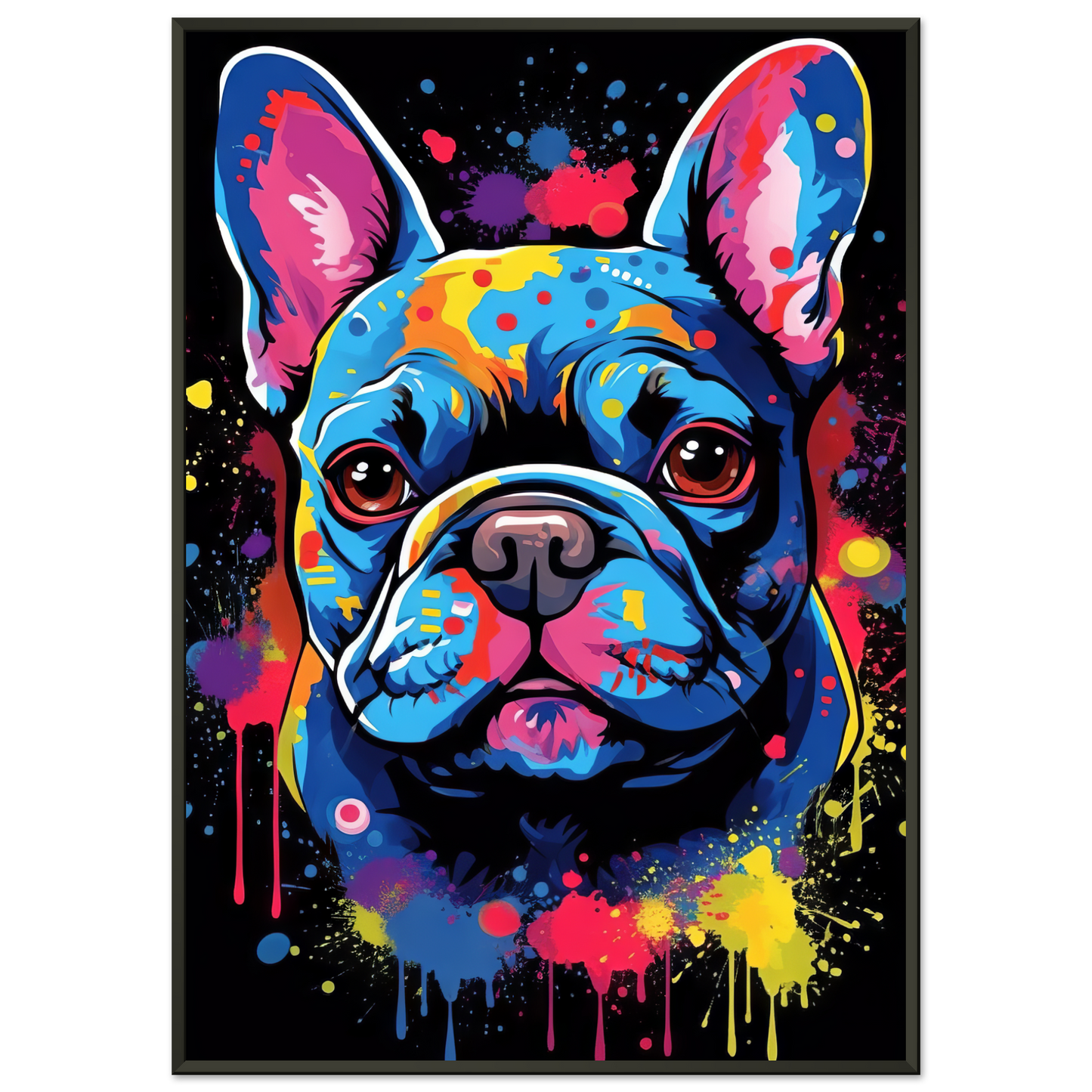 Hund Französische Bulldogge Pop-Art (DOG10)