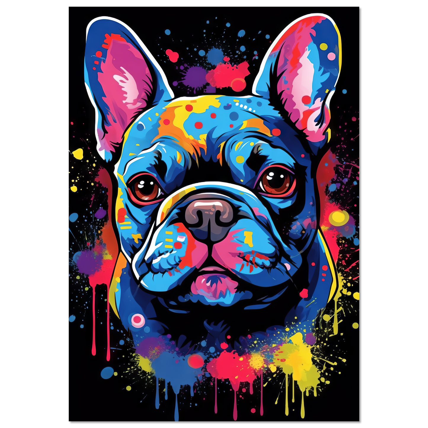 Hund Französische Bulldogge Pop-Art (DOG10)