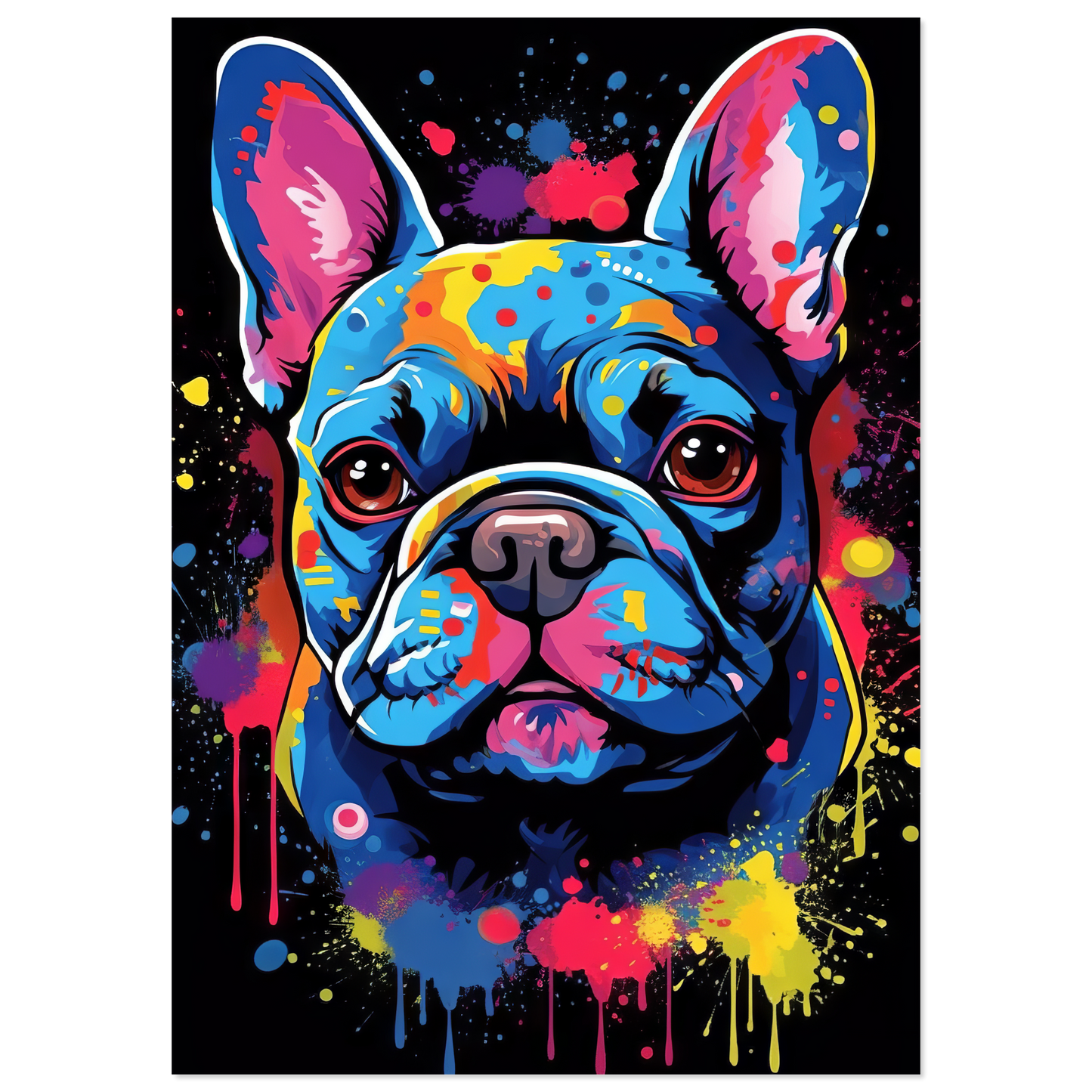 Hund Französische Bulldogge Pop-Art (DOG10)