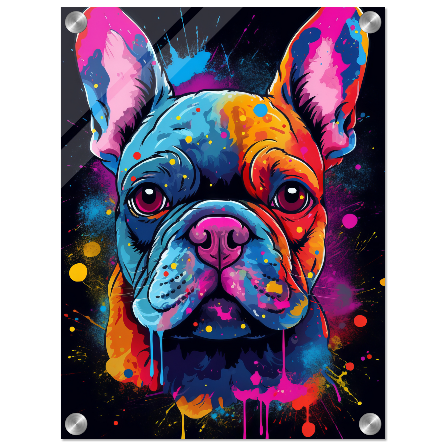 Hund Französische Bulldogge Pop-Art (DOG11)