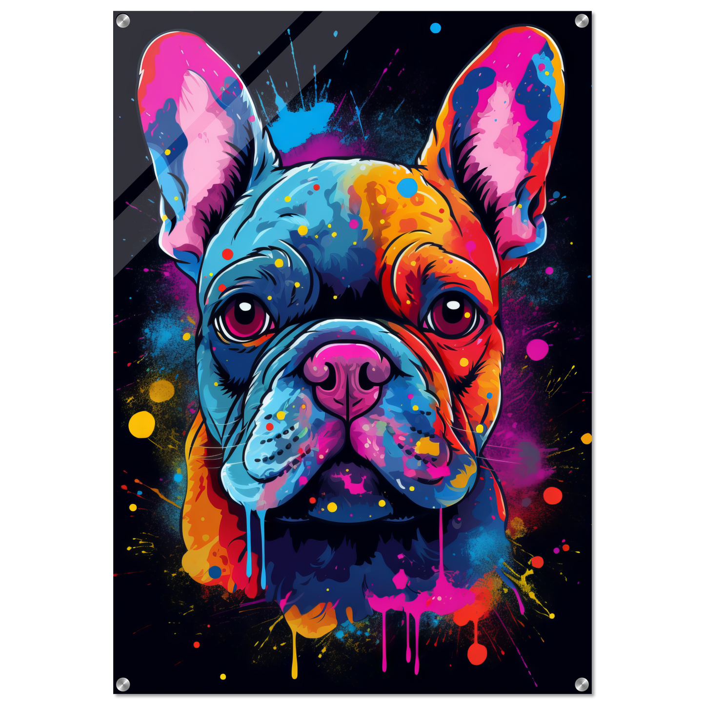 Hund Französische Bulldogge Pop-Art (DOG11)