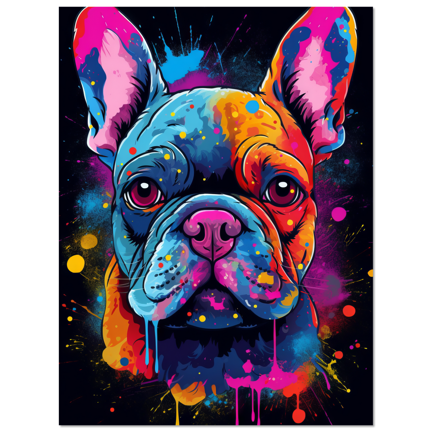 Hund Französische Bulldogge Pop-Art (DOG11)