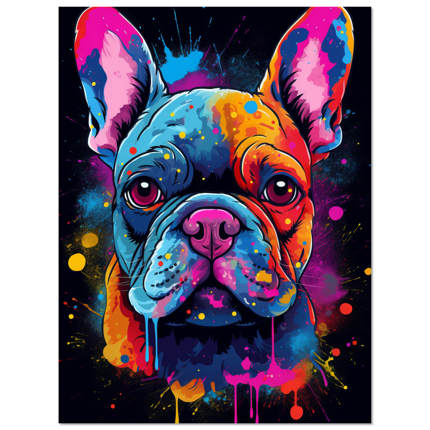 Hund Französische Bulldogge Pop-Art (DOG11)