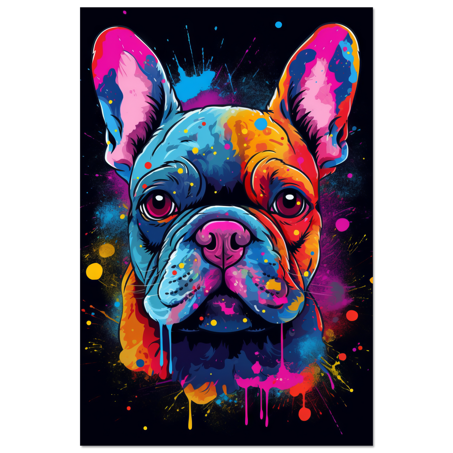 Hund Französische Bulldogge Pop-Art (DOG11)