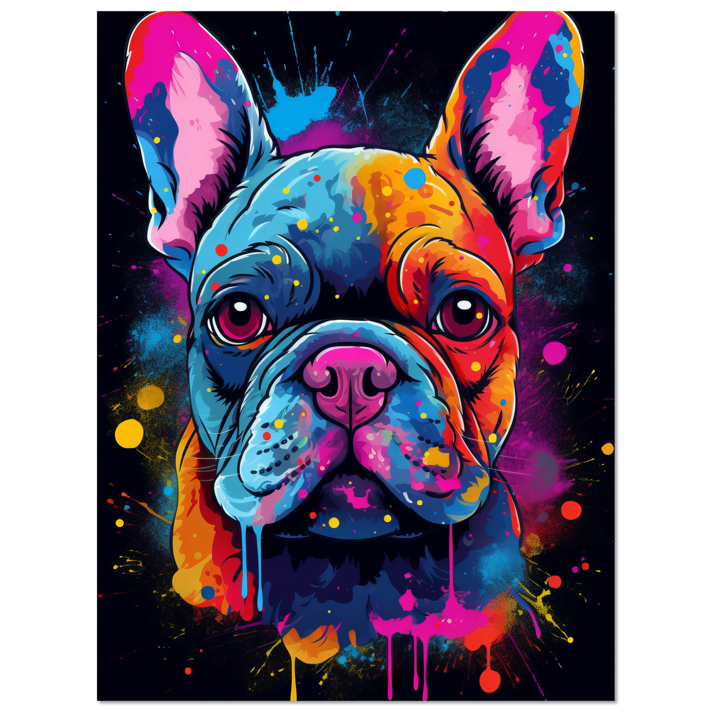 Hund Französische Bulldogge Pop-Art (DOG11)