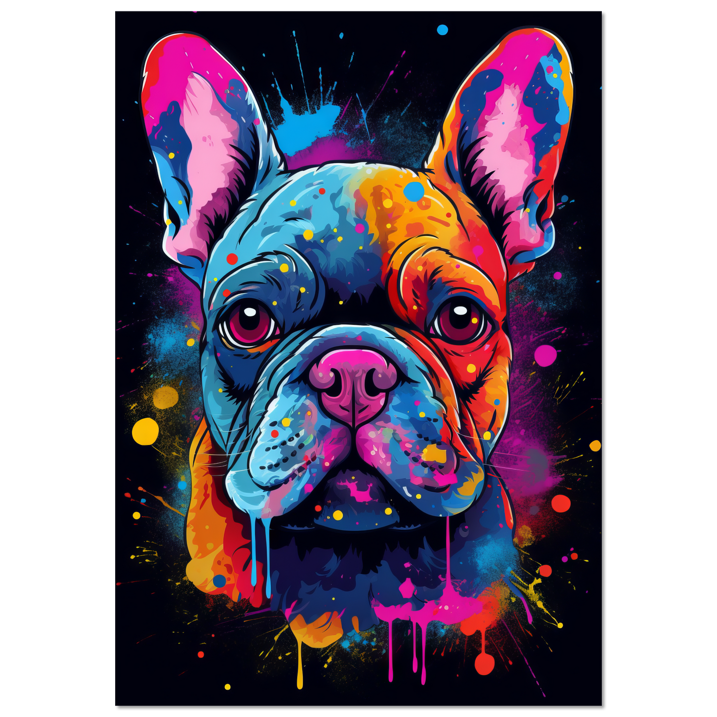 Hund Französische Bulldogge Pop-Art (DOG11)
