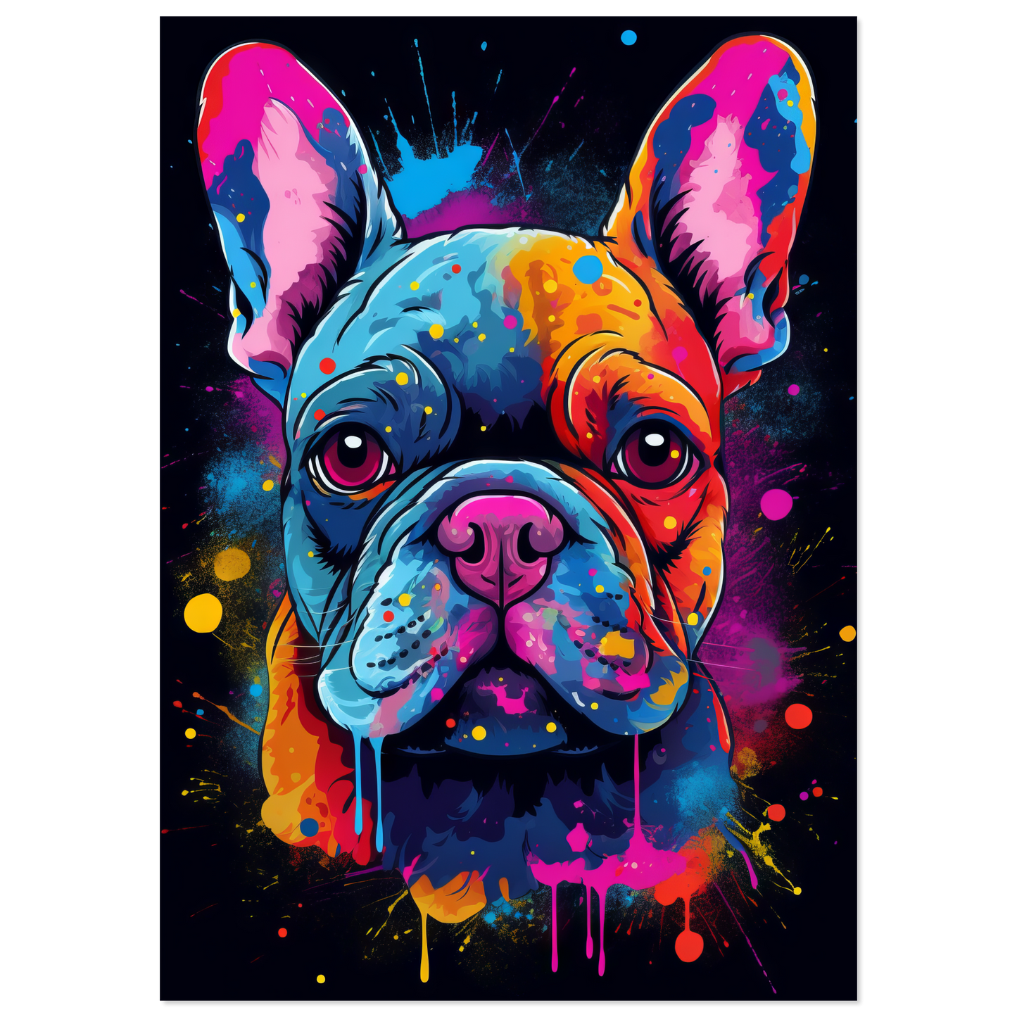 Hund Französische Bulldogge Pop-Art (DOG11)
