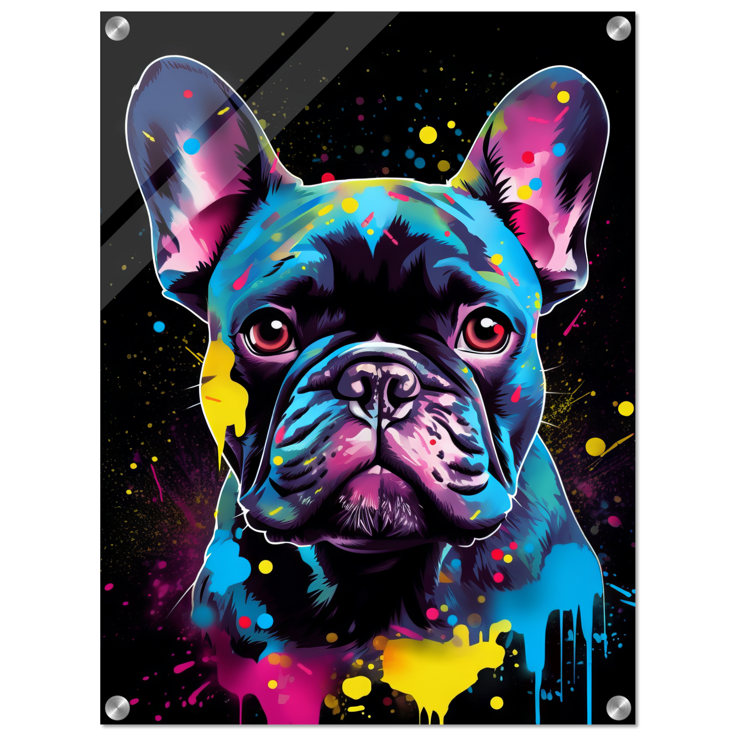 Hund Französische Bulldogge Pop-Art (DOG12)