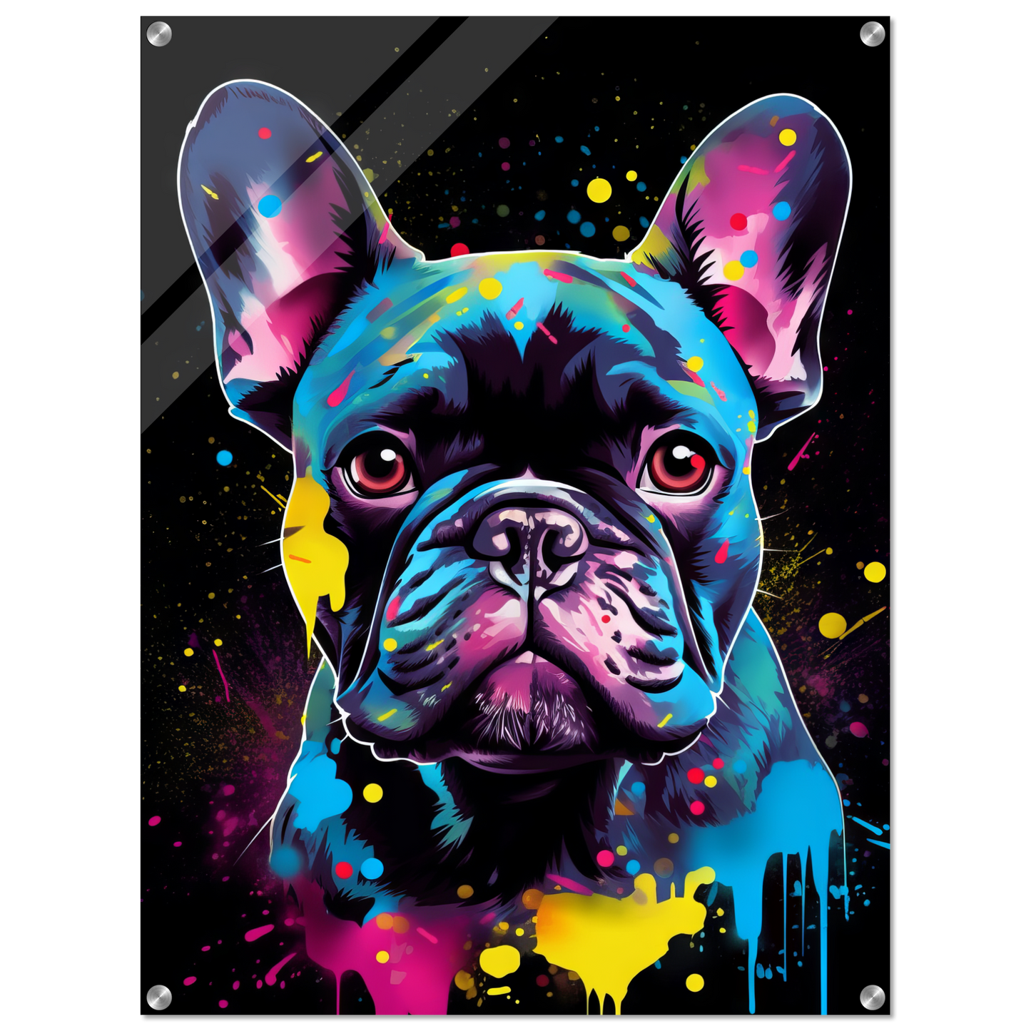Hund Französische Bulldogge Pop-Art (DOG12)