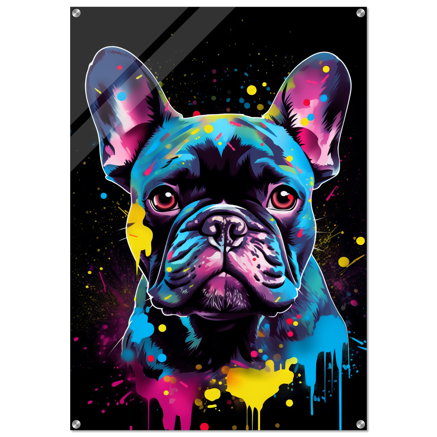 Hund Französische Bulldogge Pop-Art (DOG12)
