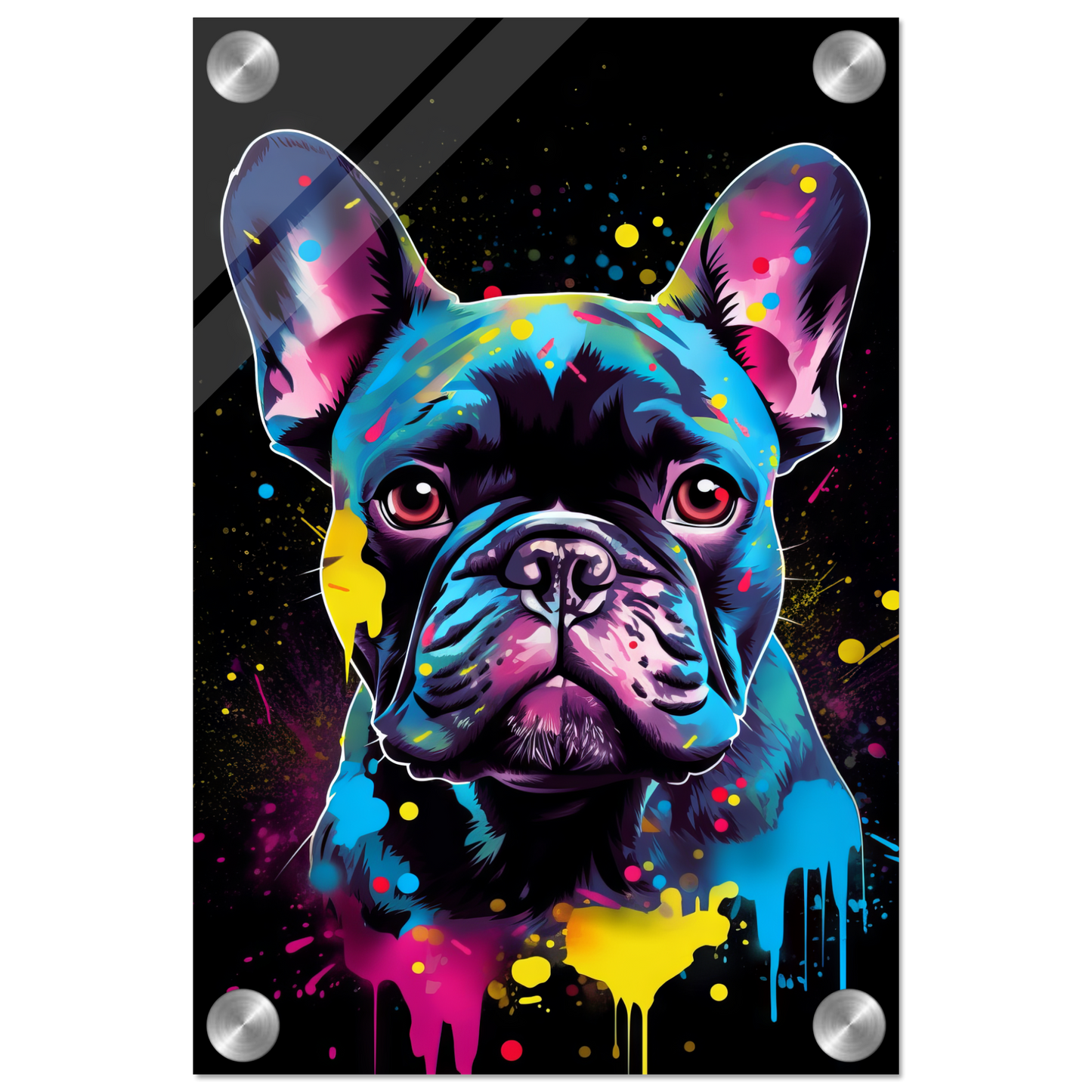 Hund Französische Bulldogge Pop-Art (DOG12)