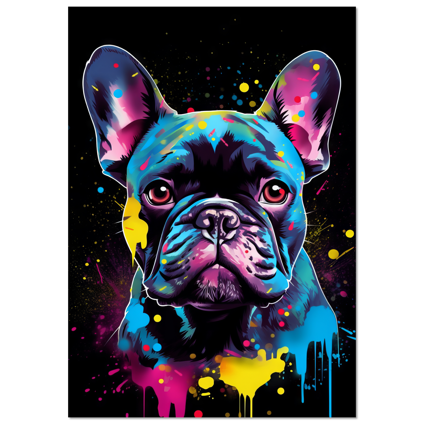 Hund Französische Bulldogge Pop-Art (DOG12)