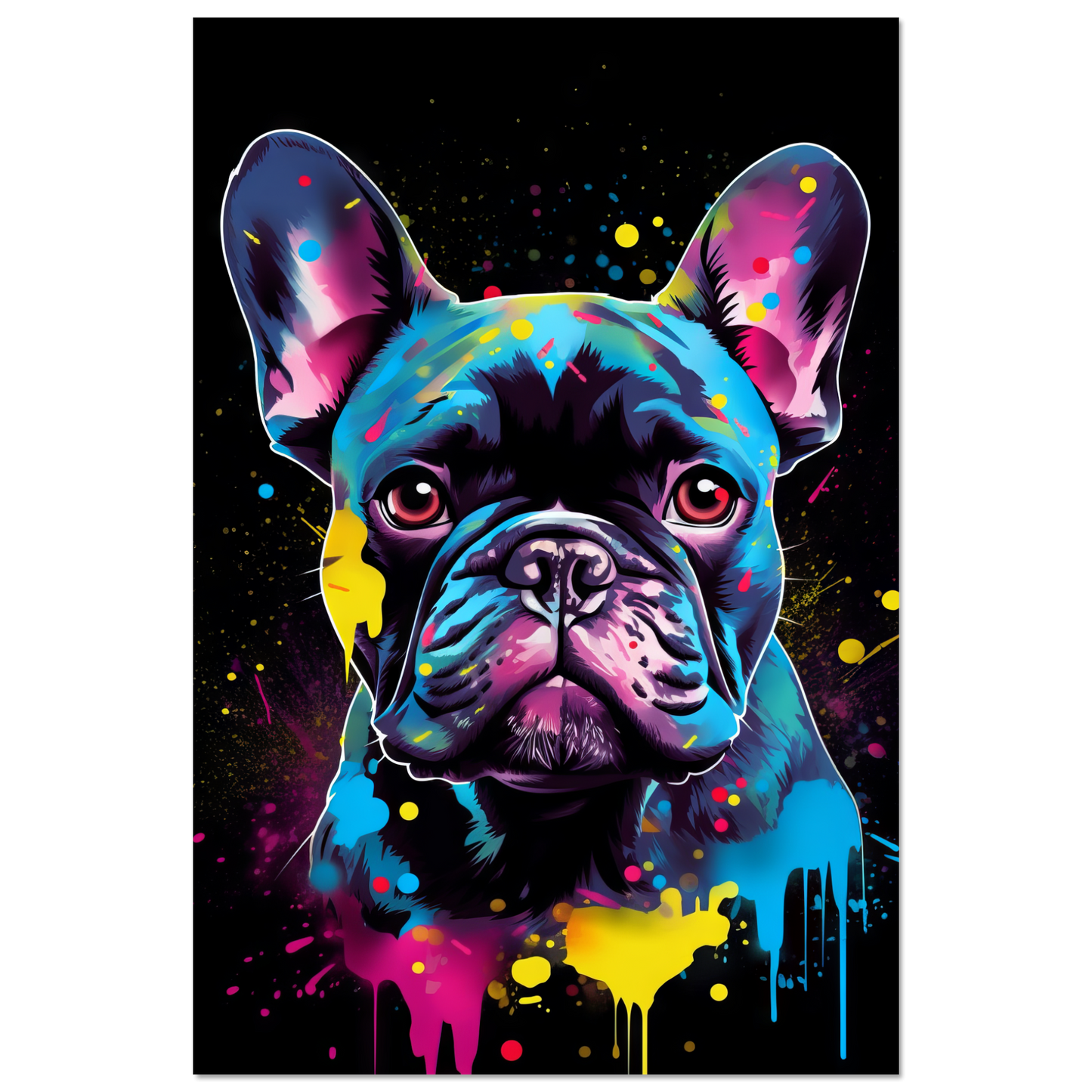 Hund Französische Bulldogge Pop-Art (DOG12)