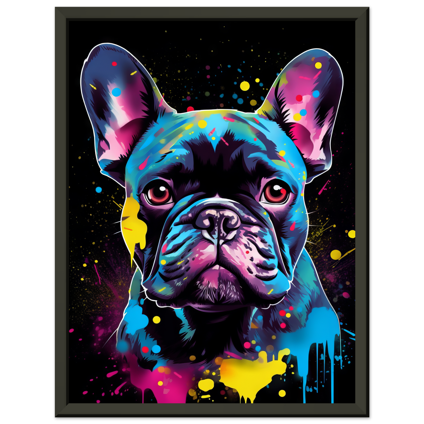 Hund Französische Bulldogge Pop-Art (DOG12)