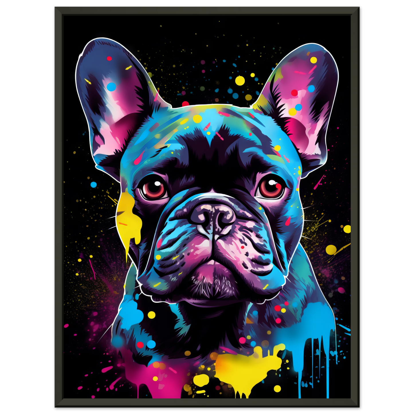 Hund Französische Bulldogge Pop-Art (DOG12)