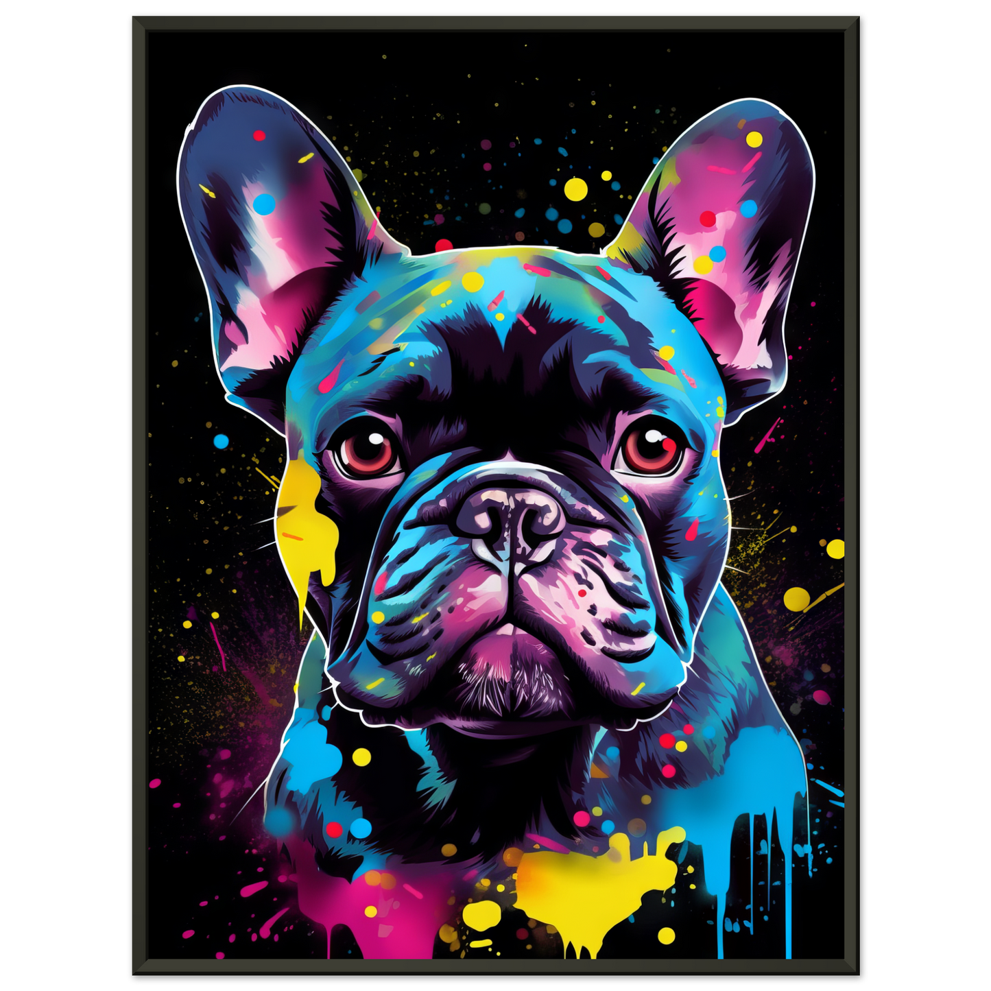 Hund Französische Bulldogge Pop-Art (DOG12)
