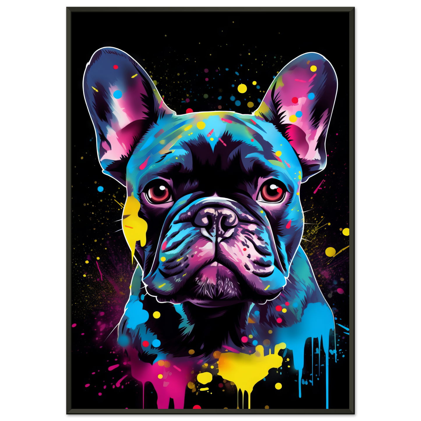 Hund Französische Bulldogge Pop-Art (DOG12)