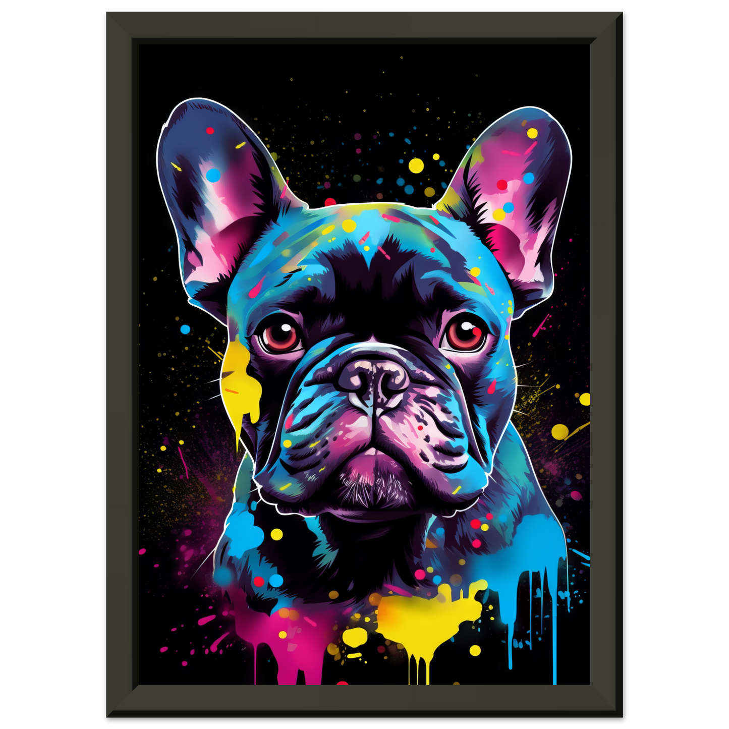 Hund Französische Bulldogge Pop-Art (DOG12)