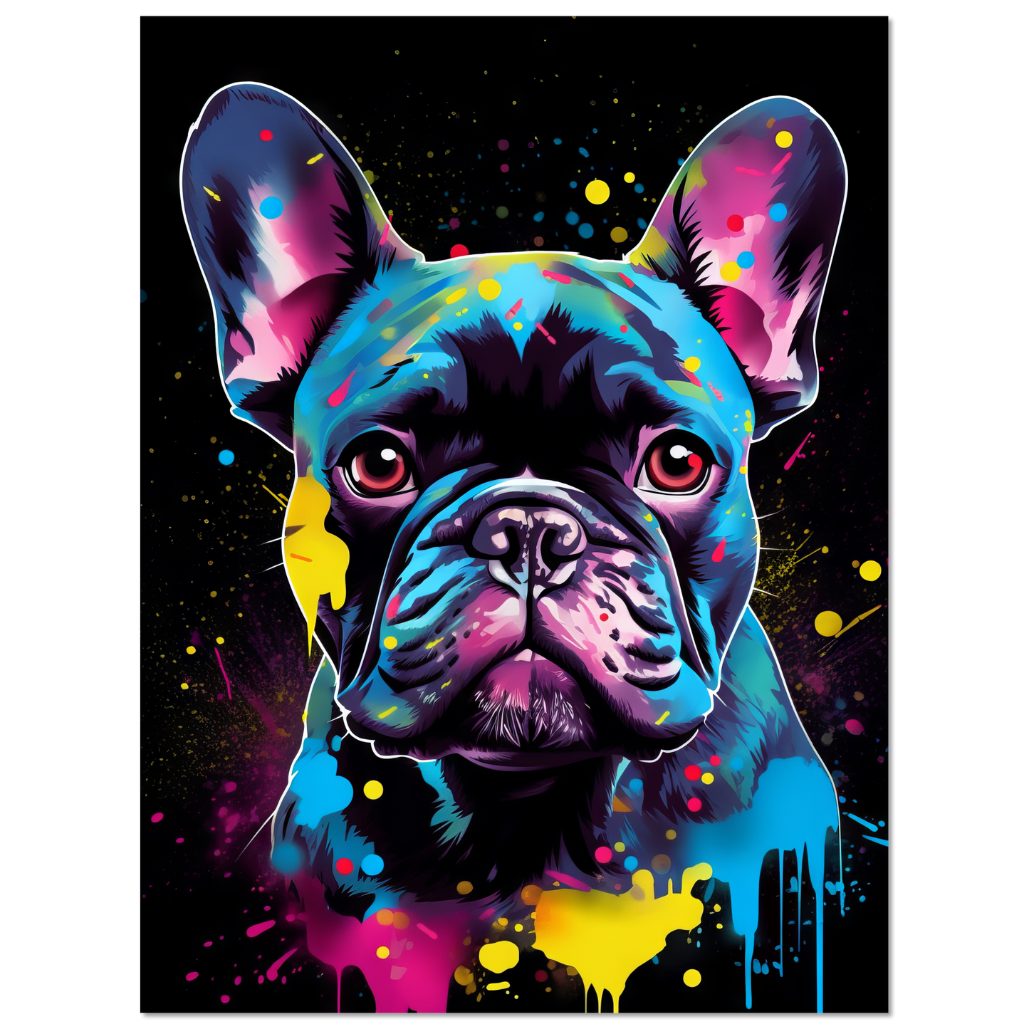 Hund Französische Bulldogge Pop-Art (DOG12)