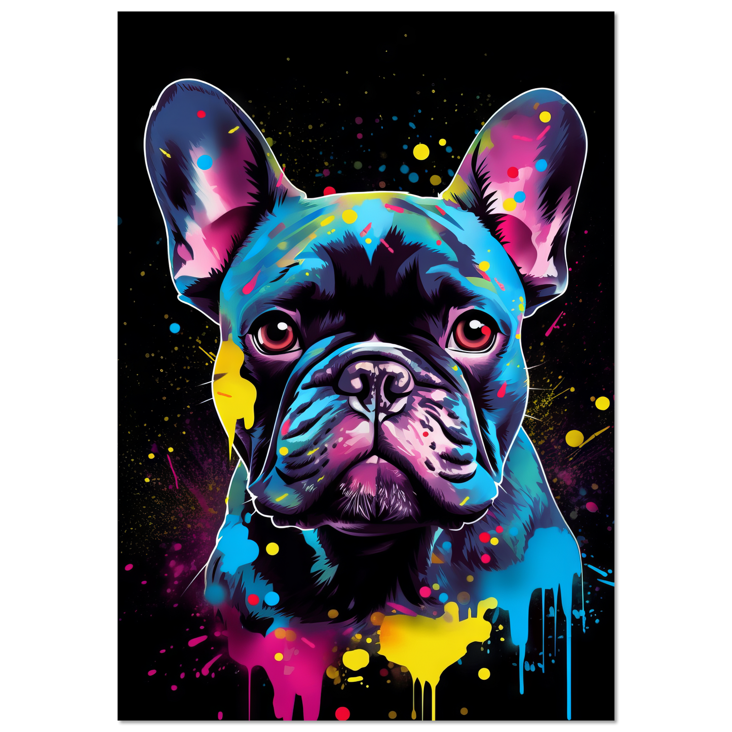 Hund Französische Bulldogge Pop-Art (DOG12)