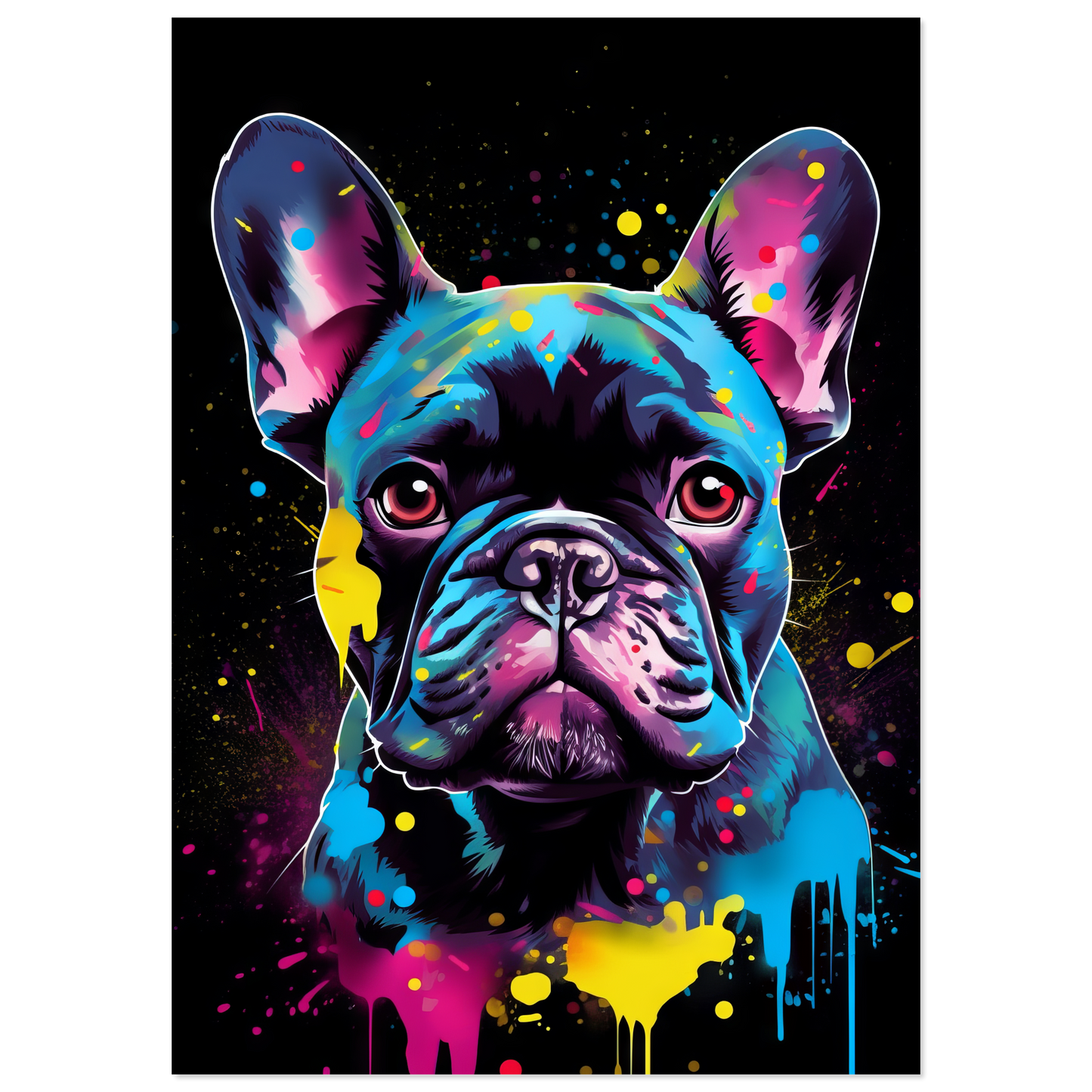 Hund Französische Bulldogge Pop-Art (DOG12)