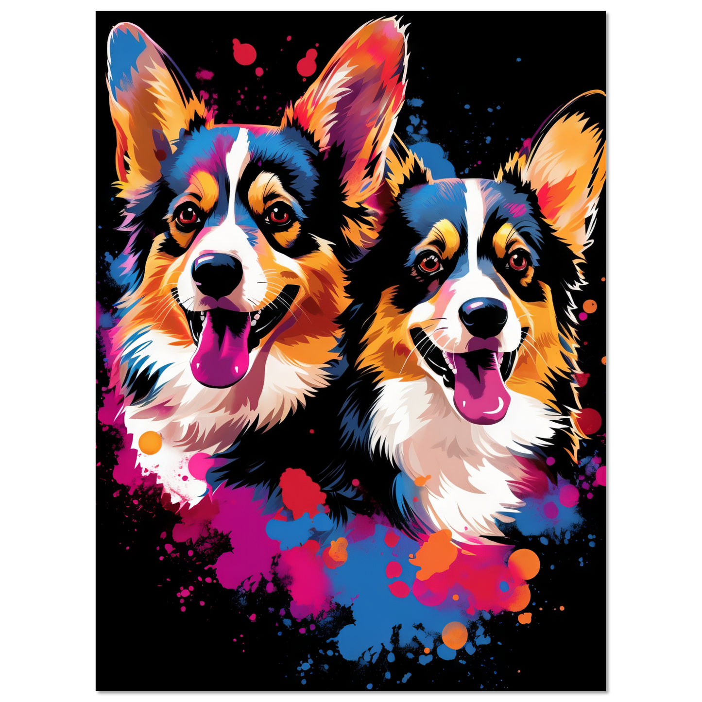 Hund Welsh Corgi Pembroke Pop-Art (DOG133)