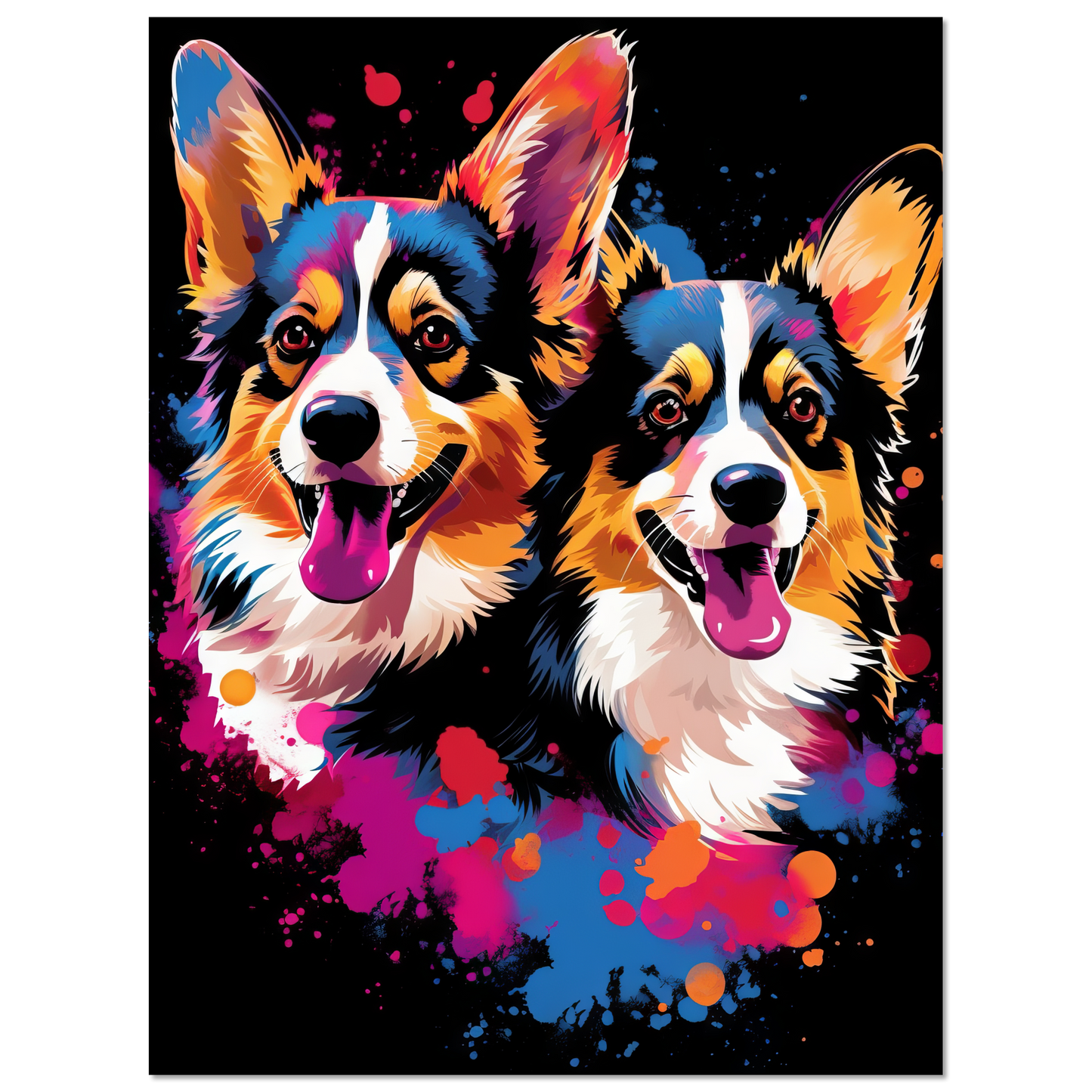 Hund Welsh Corgi Pembroke Pop-Art (DOG133)