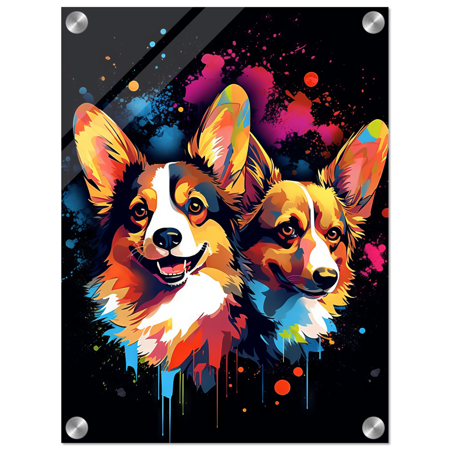 Hund Welsh Corgi Pembroke Pop-Art (DOG135)