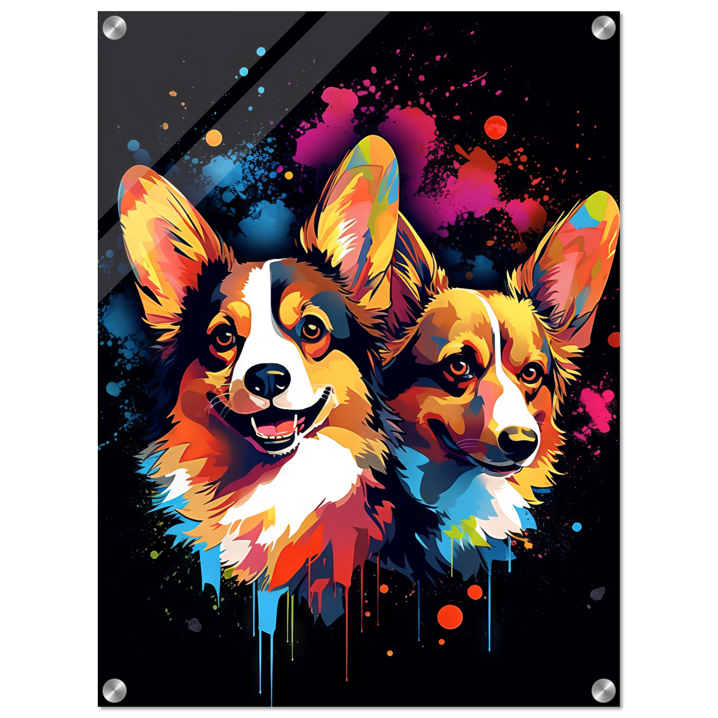 Hund Welsh Corgi Pembroke Pop-Art (DOG135)