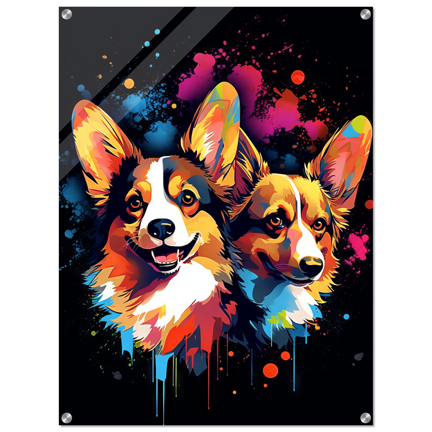 Hund Welsh Corgi Pembroke Pop-Art (DOG135)