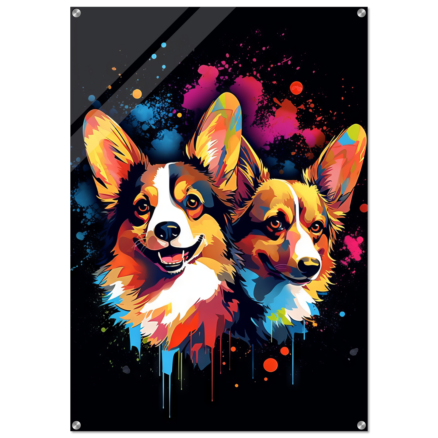 Hund Welsh Corgi Pembroke Pop-Art (DOG135)
