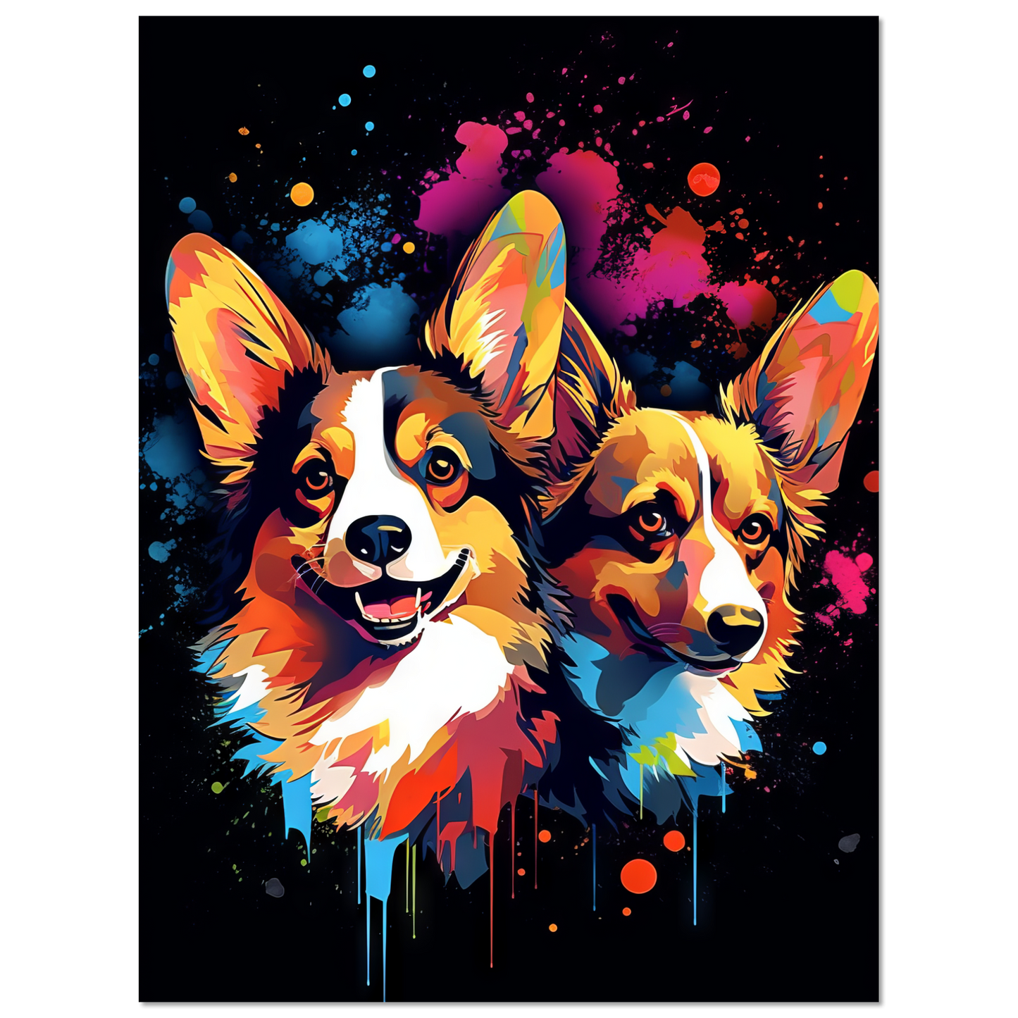 Hund Welsh Corgi Pembroke Pop-Art (DOG135)
