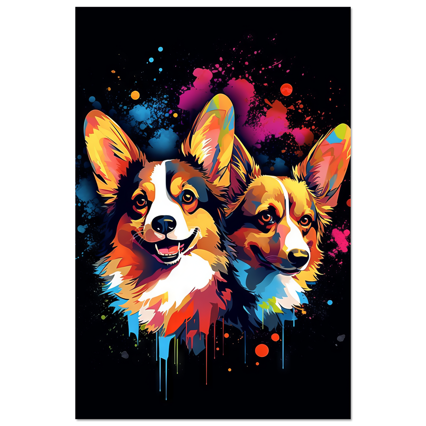 Hund Welsh Corgi Pembroke Pop-Art (DOG135)