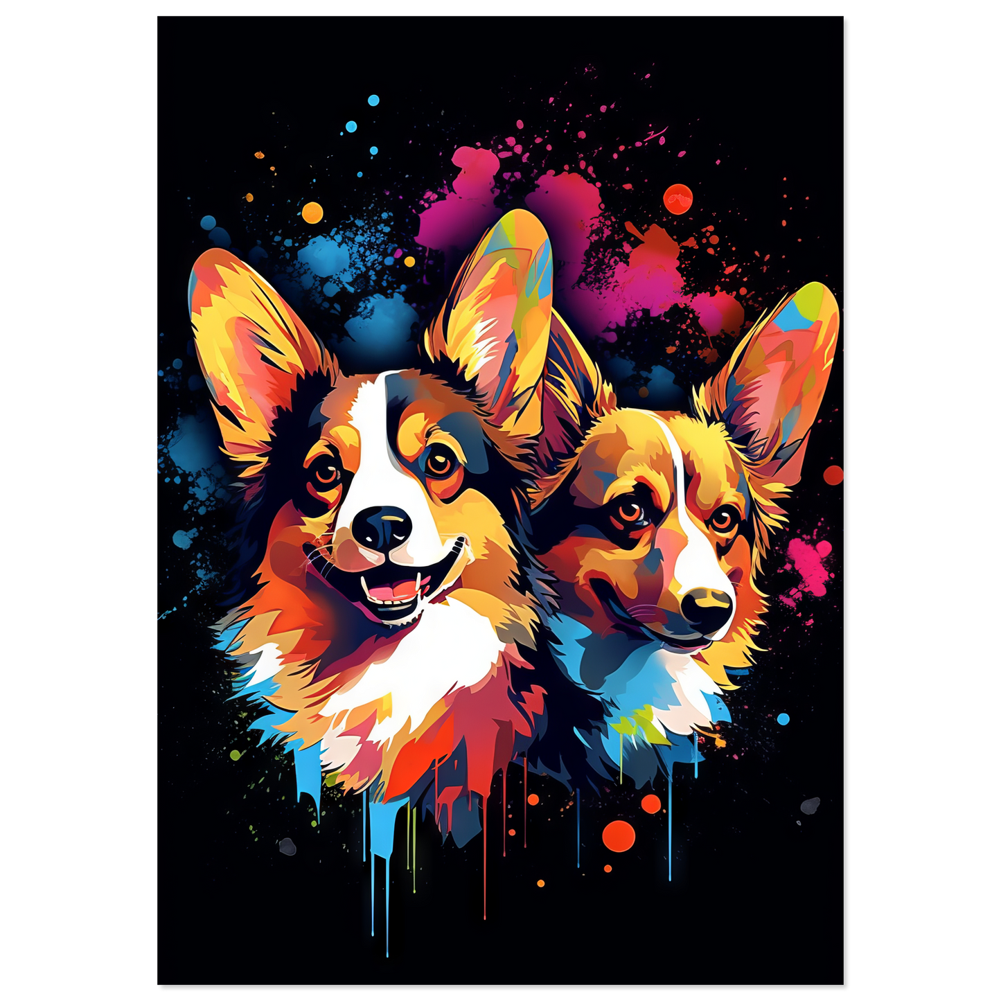 Hund Welsh Corgi Pembroke Pop-Art (DOG135)