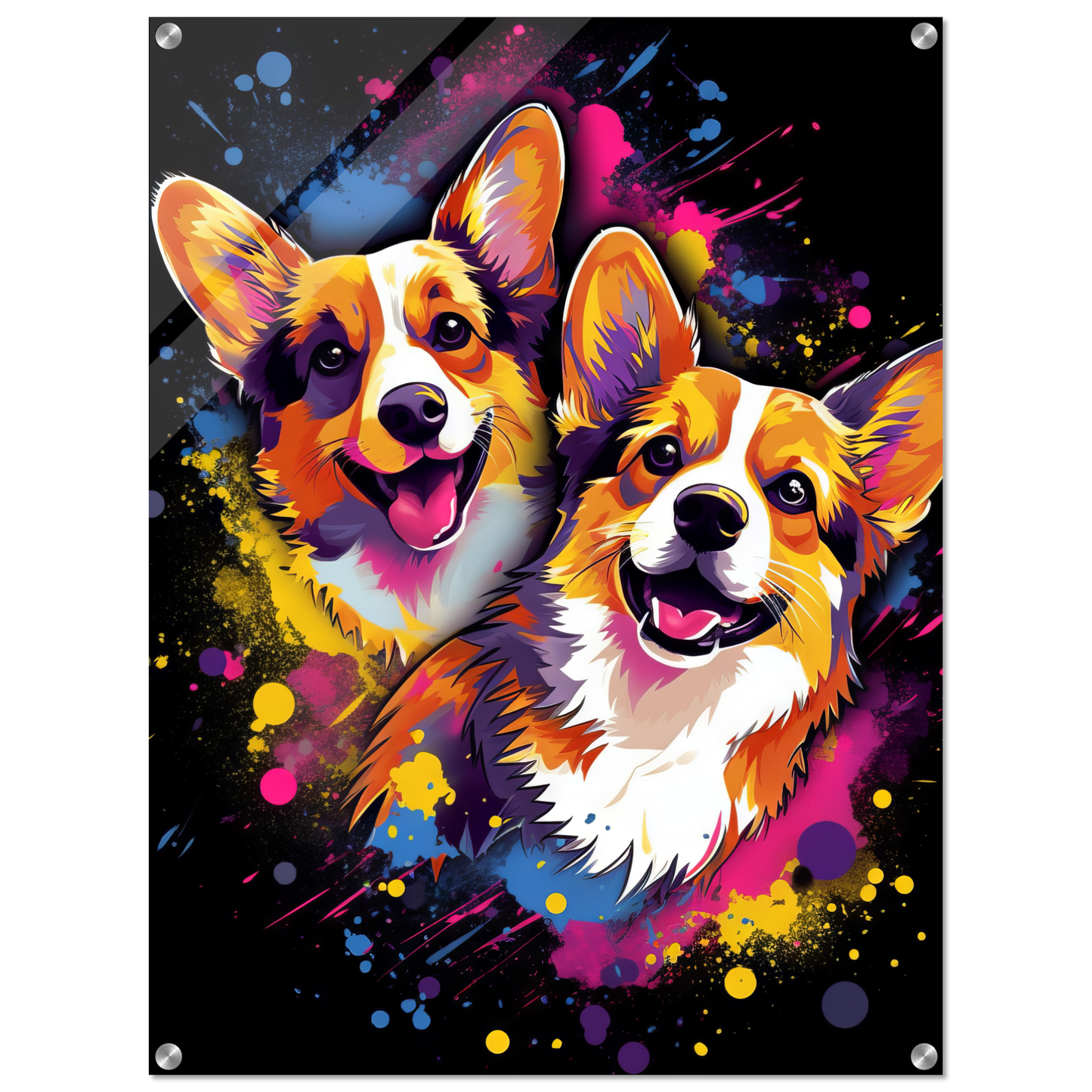 Hund Welsh Corgi Pembroke Pop-Art (DOG136)